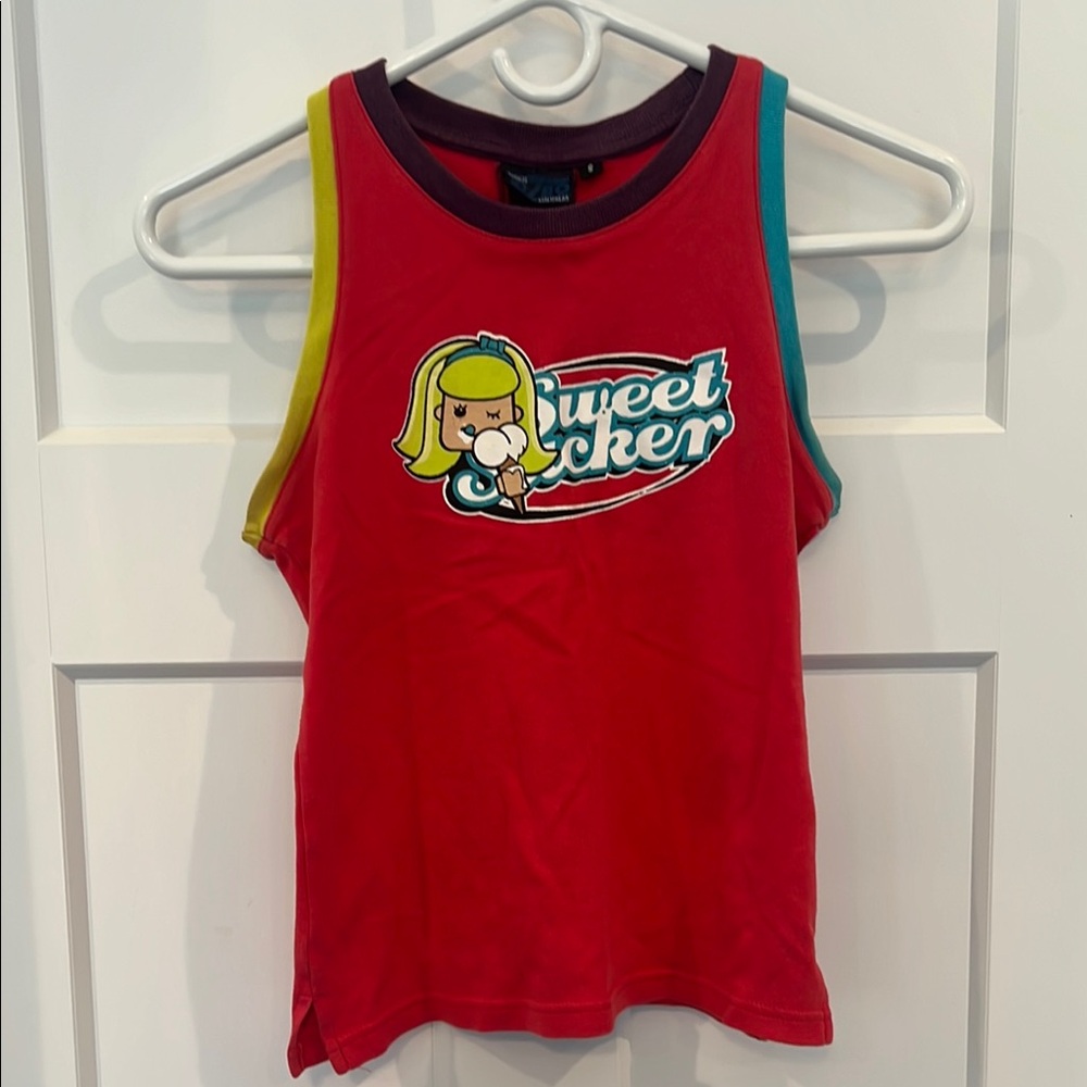 Vibrant Red and Yellow Athletic Tank Tops